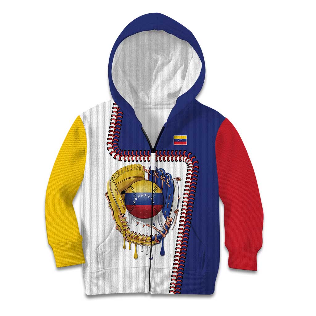Custom Dripping Baseball Venezuela Kid Hoodie