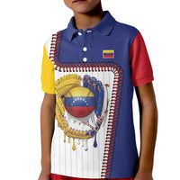 Custom Dripping Baseball Venezuela Kid Polo Shirt