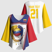 Custom Dripping Baseball Venezuela Kimono Sleeve Blouse