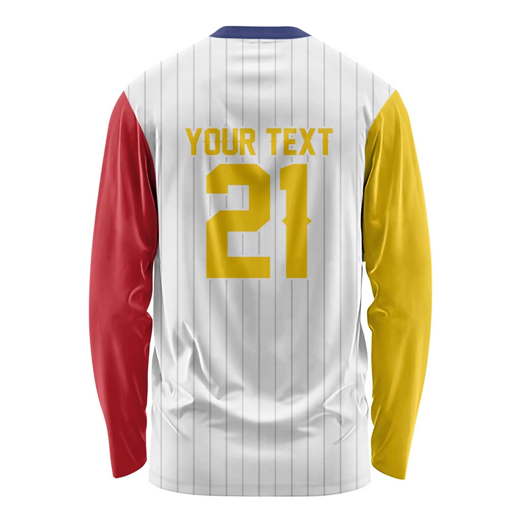 Custom Dripping Baseball Venezuela Long Sleeve Shirt
