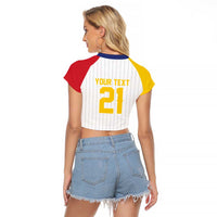 Custom Dripping Baseball Venezuela Raglan Cropped T Shirt