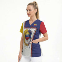 Custom Dripping Baseball Venezuela Scrub Top