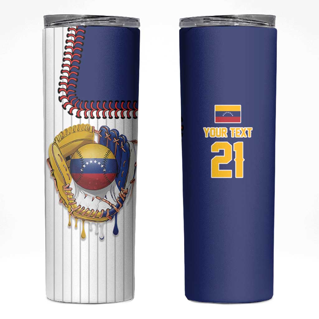 Custom Dripping Baseball Venezuela Skinny Tumbler