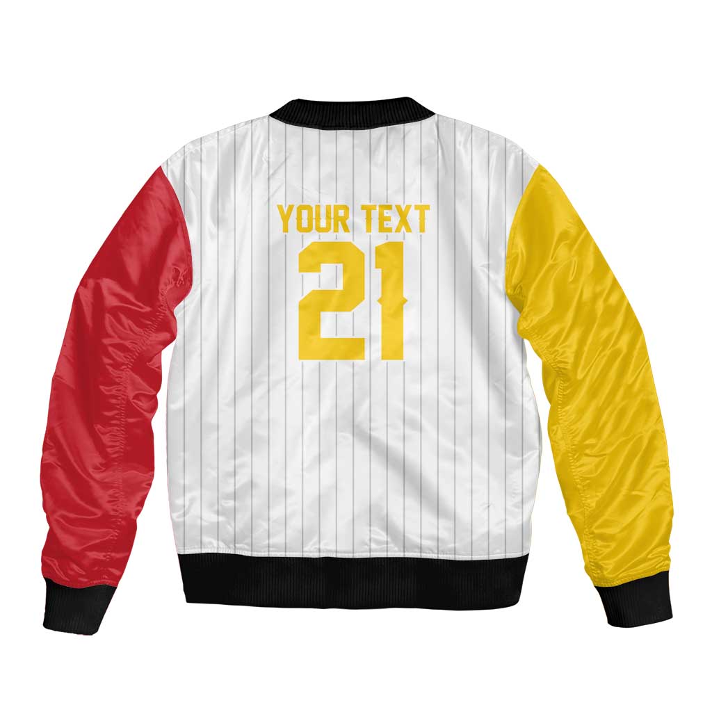 Custom Dripping Baseball Venezuela Sleeve Zip Bomber Jacket