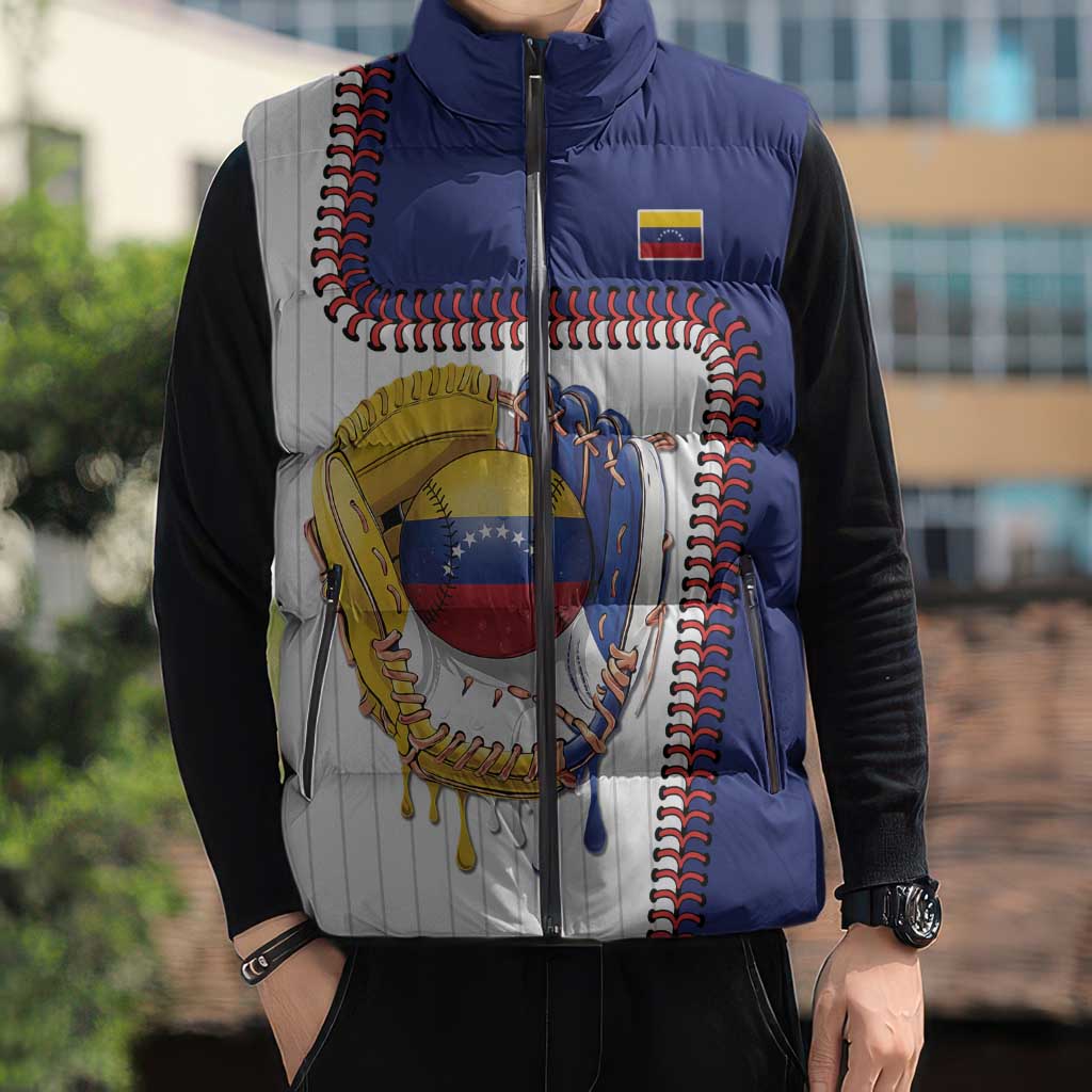 Custom Dripping Baseball Venezuela Sleeveless Puffer Jacket