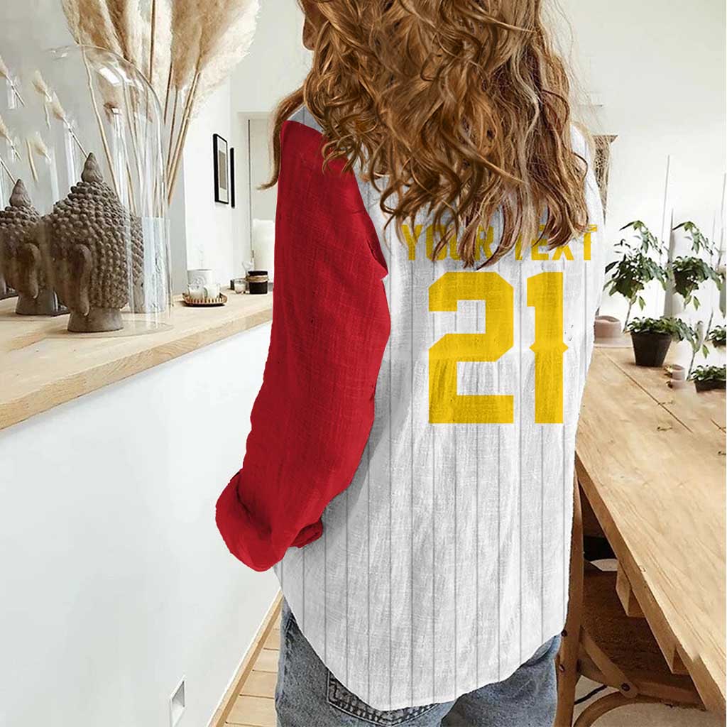 Custom Dripping Baseball Venezuela Women Casual Shirt