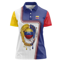 Custom Dripping Baseball Venezuela Women Polo Shirt