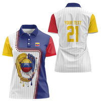 Custom Dripping Baseball Venezuela Women Polo Shirt