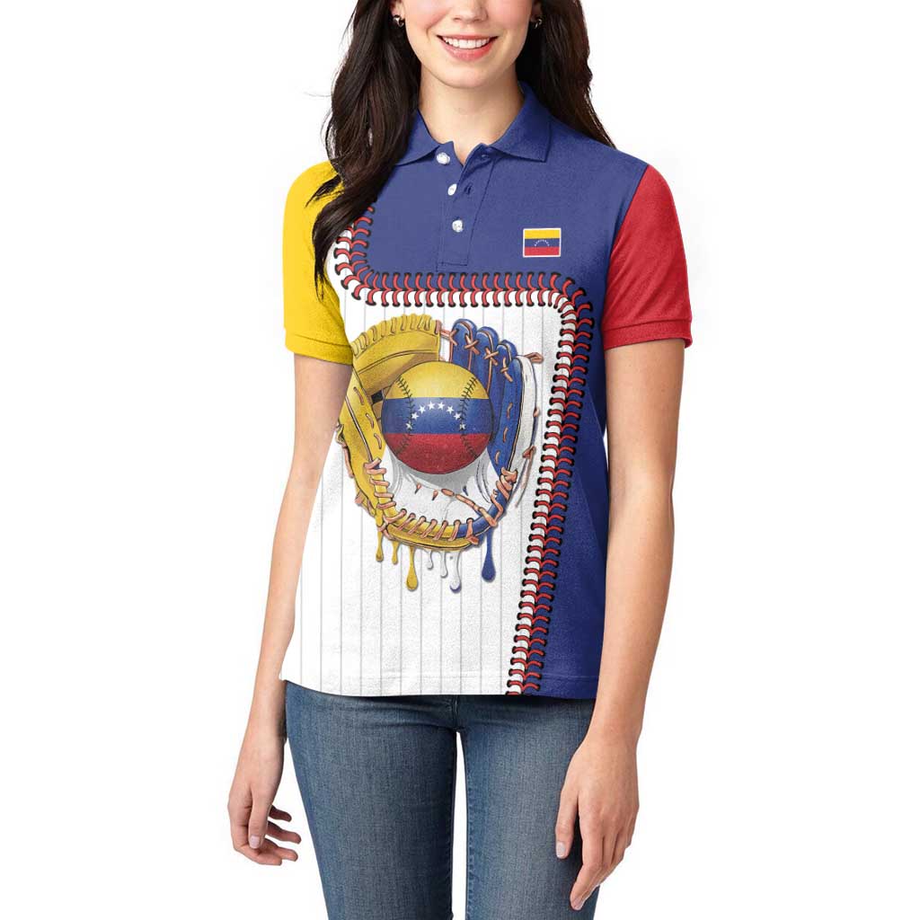 Custom Dripping Baseball Venezuela Women Polo Shirt