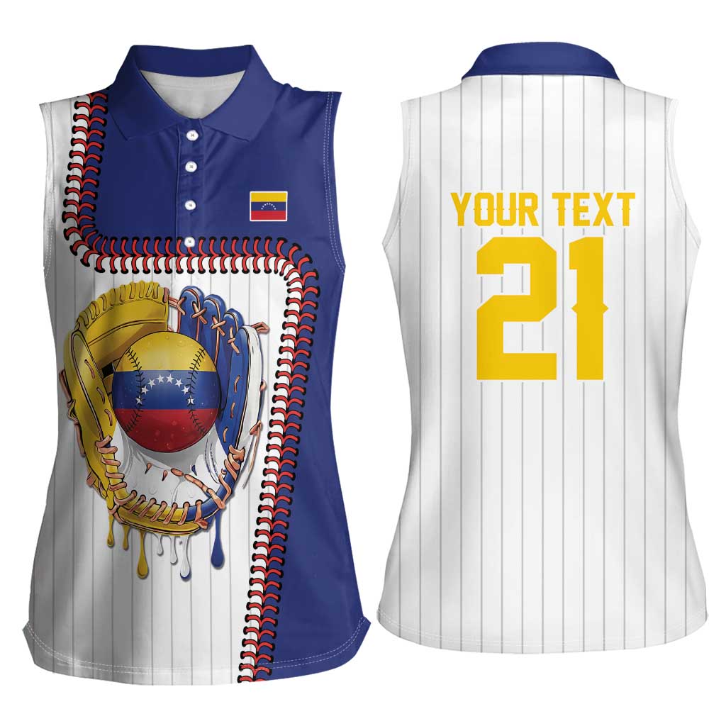 Custom Dripping Baseball Venezuela Women Sleeveless Polo Shirt