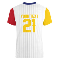 Custom Dripping Baseball Venezuela Women V-Neck T-Shirt