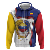 Custom Dripping Baseball Venezuela Zip Hoodie