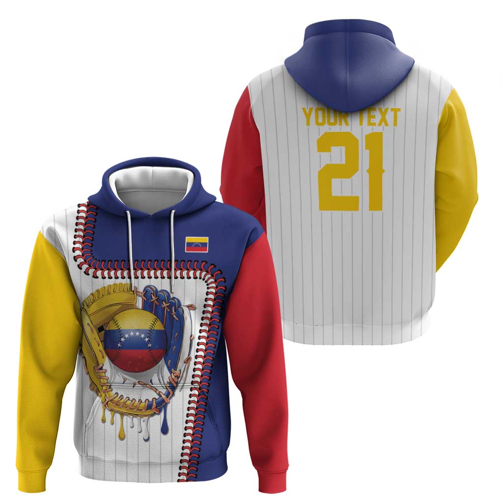 Custom Dripping Baseball Venezuela Zip Hoodie