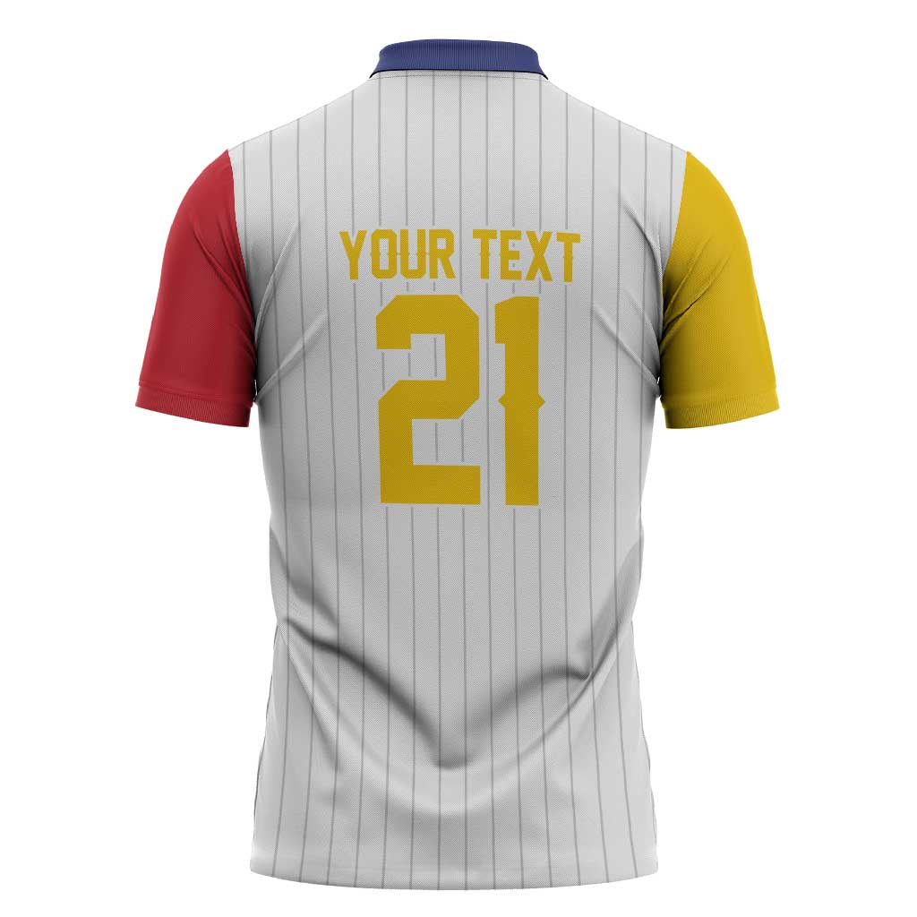 Custom Dripping Baseball Venezuela Zipper Polo Shirt