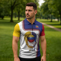 Custom Dripping Baseball Venezuela Zipper Polo Shirt