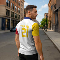 Custom Dripping Baseball Venezuela Zipper Polo Shirt