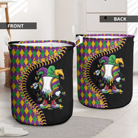 Dripping Baseball Mardi Gras Laundry Basket Throw me Something Mister!