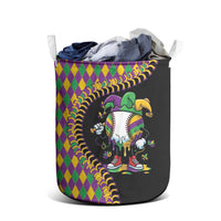 Dripping Baseball Mardi Gras Laundry Basket Throw me Something Mister!