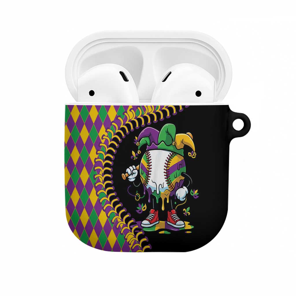 Dripping Baseball Mardi Gras AirPods Case Throw me Something Mister!