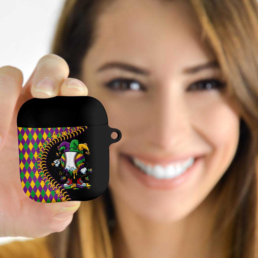 Dripping Baseball Mardi Gras AirPods Case Throw me Something Mister!