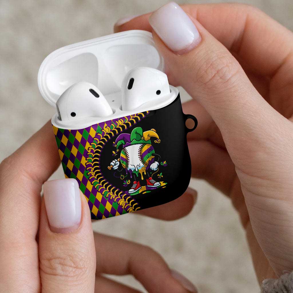 Dripping Baseball Mardi Gras AirPods Case Throw me Something Mister!
