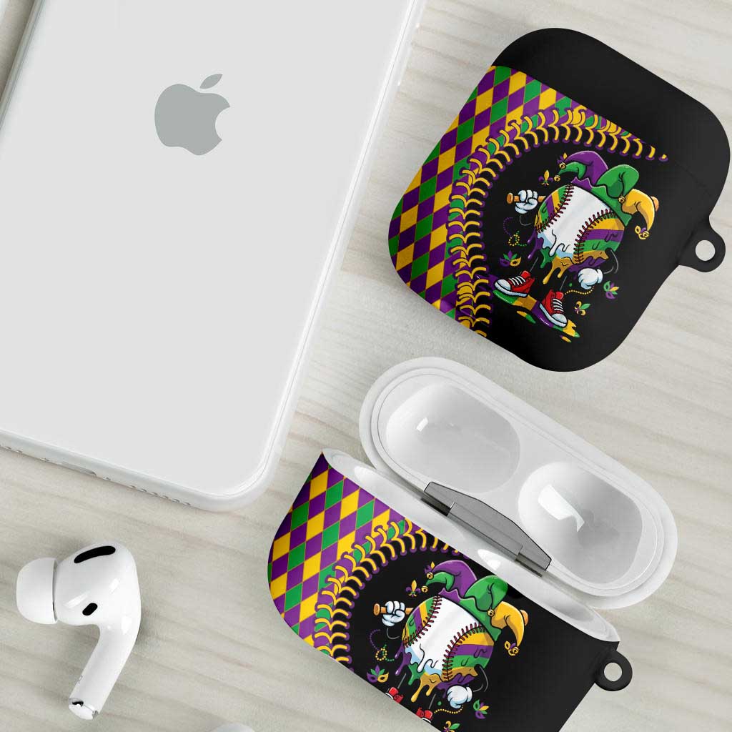 Dripping Baseball Mardi Gras AirPods Case Throw me Something Mister!
