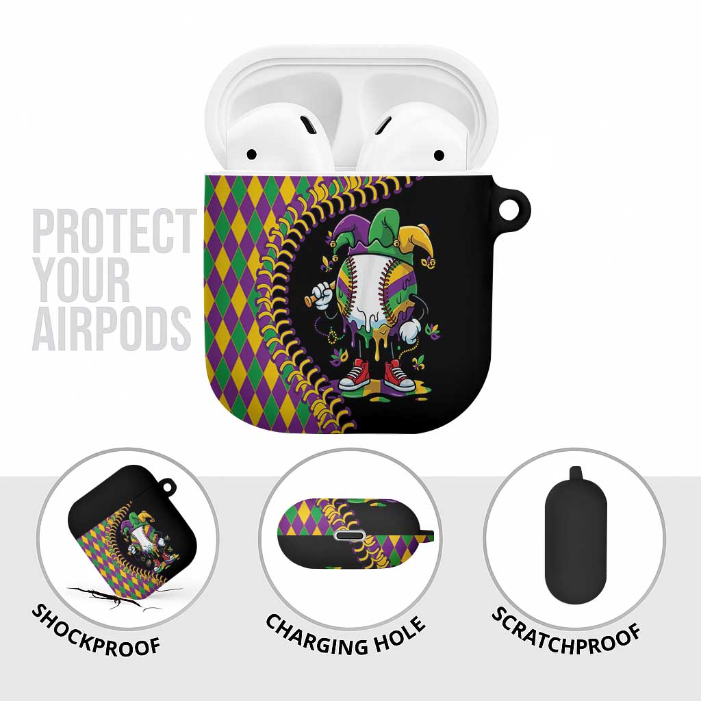 Dripping Baseball Mardi Gras AirPods Case Throw me Something Mister!