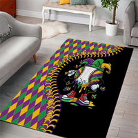 Dripping Baseball Mardi Gras Area Rug Throw me Something Mister!