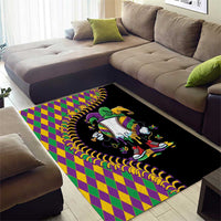 Dripping Baseball Mardi Gras Area Rug Throw me Something Mister!