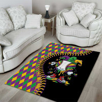 Dripping Baseball Mardi Gras Area Rug Throw me Something Mister!