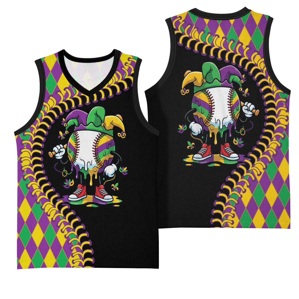 Dripping Baseball Mardi Gras Basketball Jersey Throw me Something Mister!