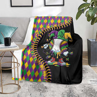 Dripping Baseball Mardi Gras Blanket Throw me Something Mister!