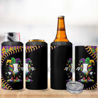 Dripping Baseball Mardi Gras 4 in 1 Can Cooler Tumbler Throw me Something Mister!