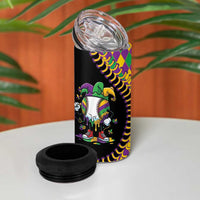 Dripping Baseball Mardi Gras 4 in 1 Can Cooler Tumbler Throw me Something Mister!