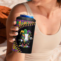 Dripping Baseball Mardi Gras 4 in 1 Can Cooler Tumbler Throw me Something Mister!