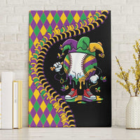 Dripping Baseball Mardi Gras Canvas Wall Art Throw me Something Mister!