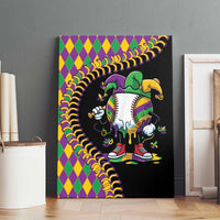 Dripping Baseball Mardi Gras Canvas Wall Art Throw me Something Mister!