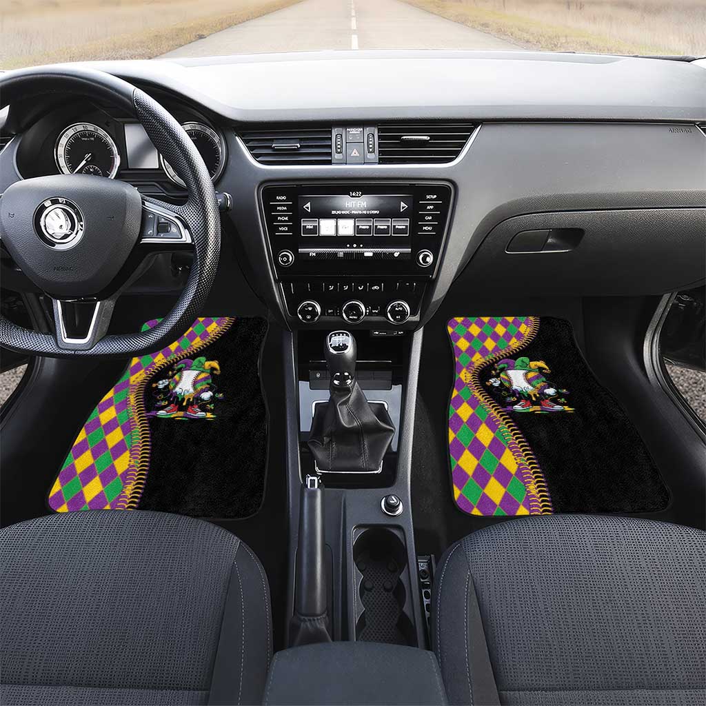 Dripping Baseball Mardi Gras Car Mats Throw me Something Mister!