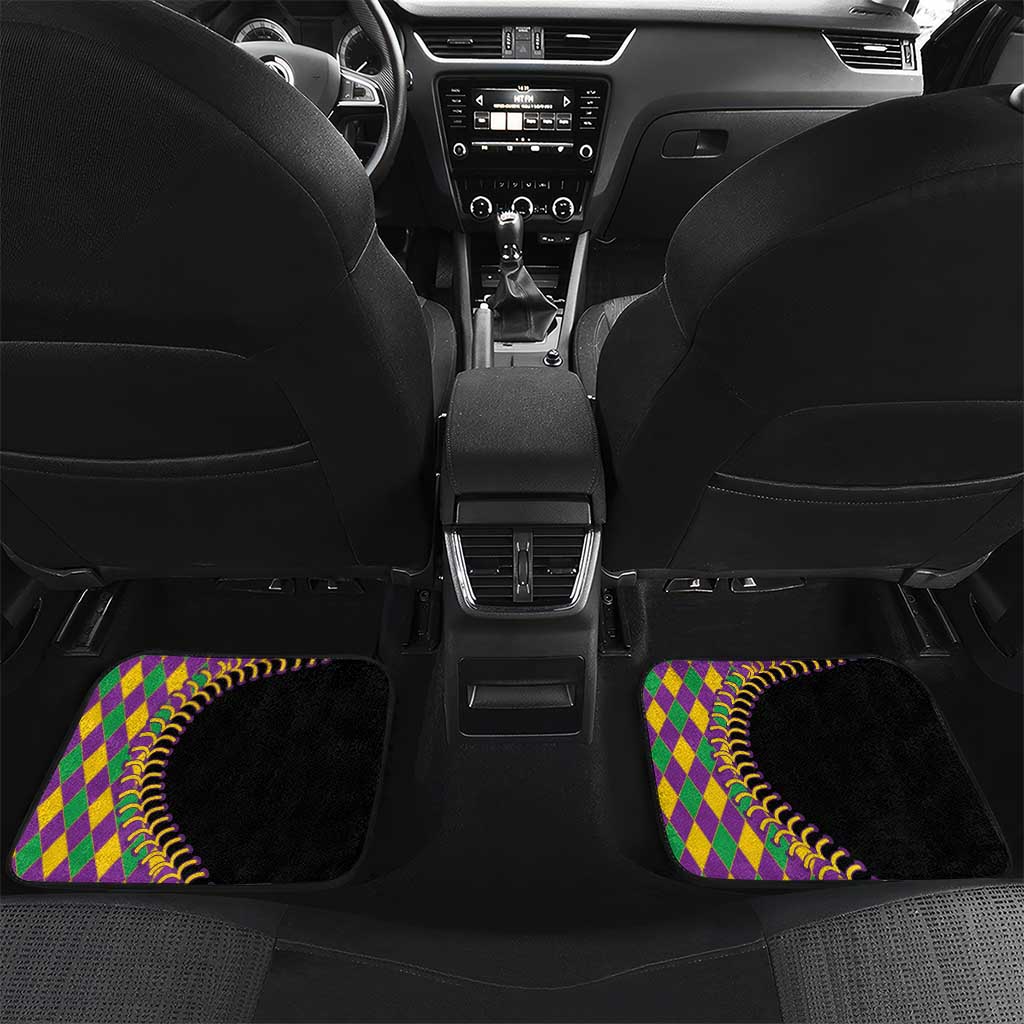 Dripping Baseball Mardi Gras Car Mats Throw me Something Mister!