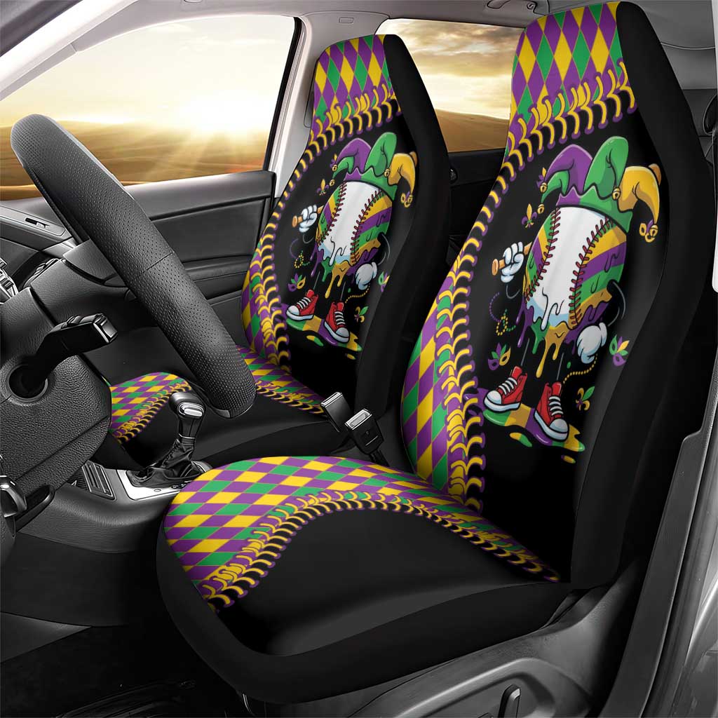 Dripping Baseball Mardi Gras Car Seat Cover Throw me Something Mister!
