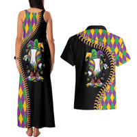Dripping Baseball Mardi Gras Couples Matching Tank Maxi Dress and Hawaiian Shirt Throw me Something Mister!