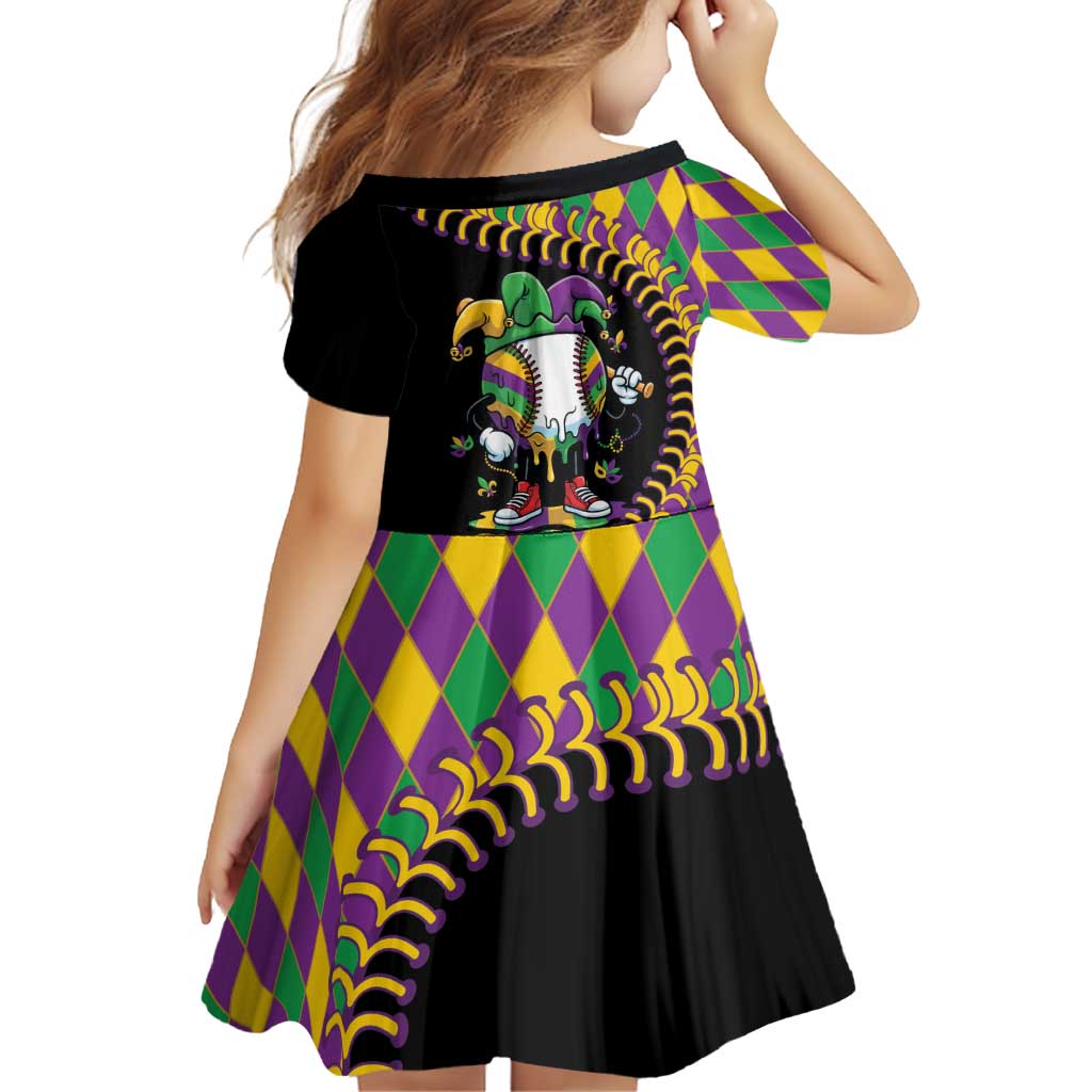 Dripping Baseball Mardi Gras Family Matching Off Shoulder Maxi Dress and Hawaiian Shirt Throw me Something Mister!