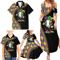 Dripping Baseball Mardi Gras Family Matching Summer Maxi Dress and Hawaiian Shirt Throw me Something Mister!