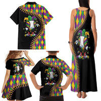 Dripping Baseball Mardi Gras Family Matching Tank Maxi Dress and Hawaiian Shirt Throw me Something Mister!