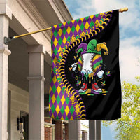 Dripping Baseball Mardi Gras Garden Flag Throw me Something Mister!