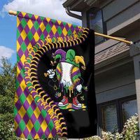 Dripping Baseball Mardi Gras Garden Flag Throw me Something Mister!
