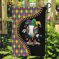 Dripping Baseball Mardi Gras Garden Flag Throw me Something Mister!