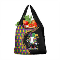 Dripping Baseball Mardi Gras Grocery Bag Throw me Something Mister!
