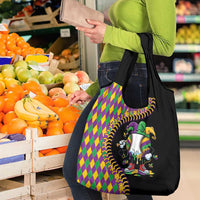 Dripping Baseball Mardi Gras Grocery Bag Throw me Something Mister!