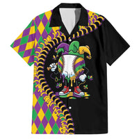 Dripping Baseball Mardi Gras Hawaiian Shirt Throw me Something Mister!